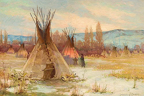 Teepees at Dusk